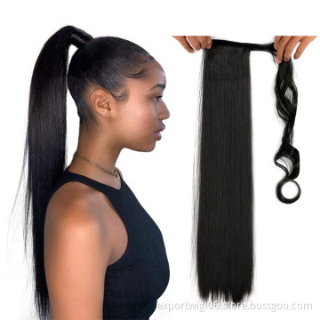 Straight Ponytails Hair Extensions Ombre Color Long Ponytail  Braiding Hair Pony Style Braid Hair Synthetic Fiber Yaki For Women